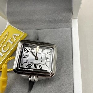 Invicta Women’s Mini Ring Watch 18 MM Stainless Steel Square Face Stretch 49894